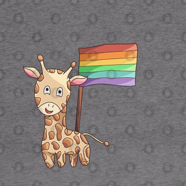 Rainbow Gay Pride Flag Giraffe by nonbeenarydesigns